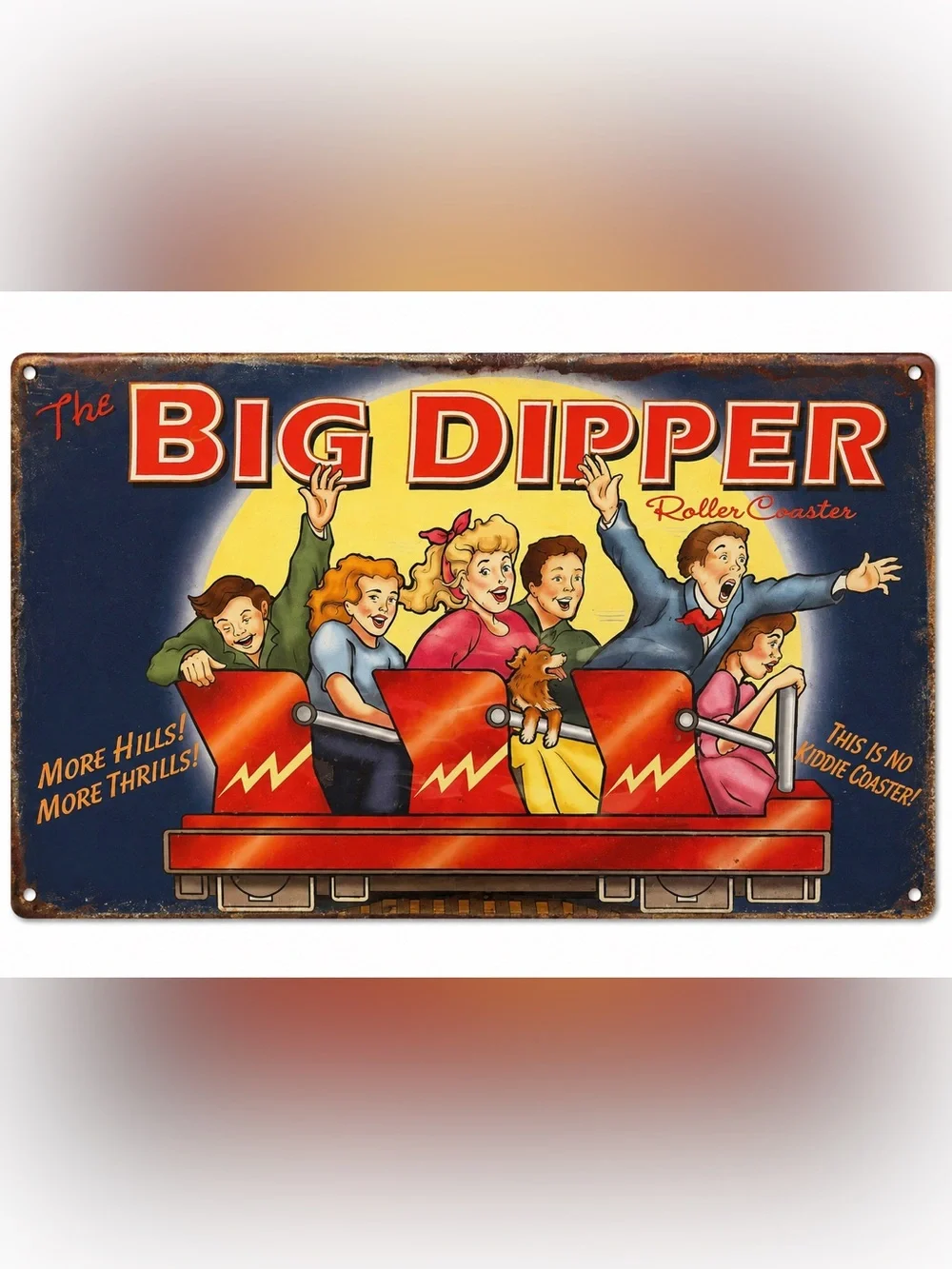 NEW The Big Dipper Rollercoaster Metal Sign